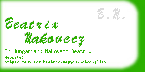 beatrix makovecz business card